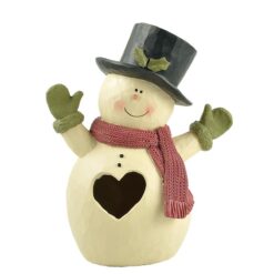 208-12669 Snowman w/heart & LED light