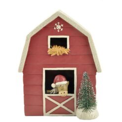 208-12676 X'mas deer in santa house LED light