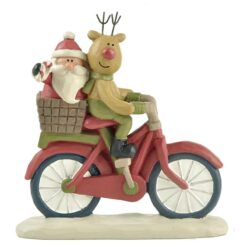 208-12684 SANTA  AND REINDEER ON BIKE