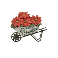 208-12786 HAPPIEST OF HOLIDAYS POINSETTIAS IN WHEELBARROW