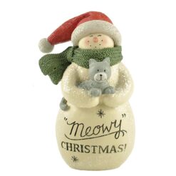 208-12789 MEOWY CHRISTMAS SNOWMAN WITH CAT