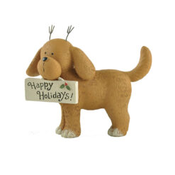 208-12794 "HAPPY HOLIDAYS" DOG WITH ANTLERS