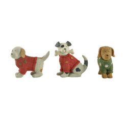 208-12795 SET OF 3 DOGS IN CHRISTMAS SWEATERS