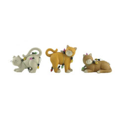 208-12796 SET OF 3 CATS WRAPPED IN CHRISTMAS LIGHTS