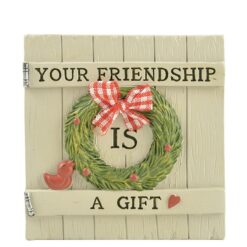 208-12804 YOUR FRIENDSHIP IS A GIFT DOOR WITH WREATH