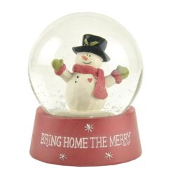 208-12897 BRING HOME THE MERRY SNOWMAN IN SNOW GLOBE