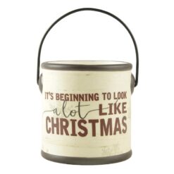208-39742 LIKE CHRISTMAS CROCK WITH HANDLE