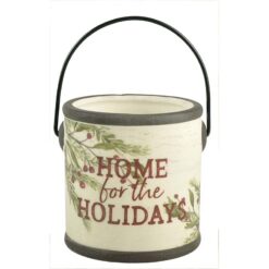 208-39743 CHRISTMAS HOLY & HOME HOLIDAYS CROCK WITH HANDLE