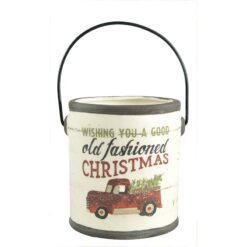 208-39744 TRUCK & CHRISTMAS CROCK WITH HANDLE