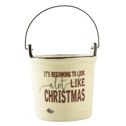 208-39942 CHRISTMAS CROCK WITH HANDLE