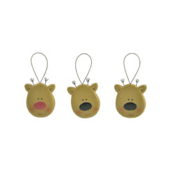 208-50033 S/3 X'mas deer head ornament