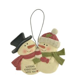 208-50039 SHARING CHRISTMAS WITH YOU SNOWMAN COUPLE ORNAMENT