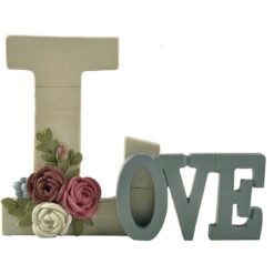 2011-12837 LOVE plaque w/flower