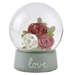 2011-12990 Floral arrangement 80mm snow globe on base-joy