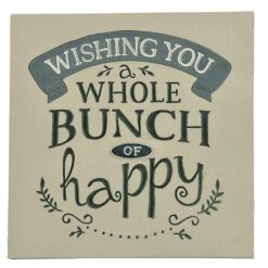2011-13017 WISHING YOU HAPPY plaque w/black easel