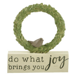 211-12817 Branch circle & bird on block joy