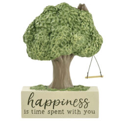 211-12818 "HAPPINESS IS TIME SPENT" BLOCK WITH TREE:..