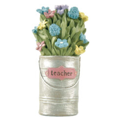 211-12881 Tin can w/flower-Teacher