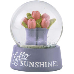 211-12940 Flowers in the boots snow globe on SUNSHINE! base