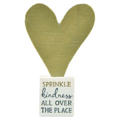 211-12951 Gold heart on block-kindness