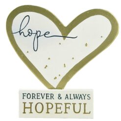 211-12955 Gold heart on block-hopeful