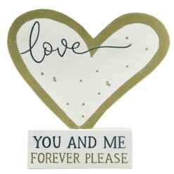 211-12956 Gold heart on block-love