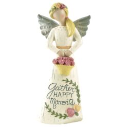 211-13023 Angel holding flower basket-Happy moments