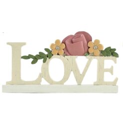 211-13031 "LOVE" PLAQUE WITH FLOWERS
