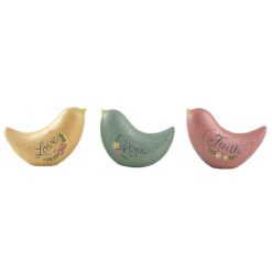 211-13035 SET OF 3 "LOVE/HOPE/FAITH" BIRDS