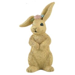 211-13255 STANDING BROWN BUNNY WITH FLOWERS