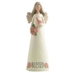 2166-13280 "BLESSED" ANGEL WITH BIRD