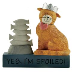2166-13329 "YES, I'M SPOILED" CAT WITH FISH