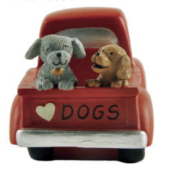 2166-13336 Red truck w/dogs-DOGS
