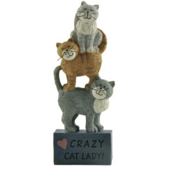 2166-13338 "CRAZY CAT LADY" STACKED CATS