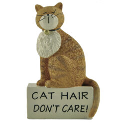 2166-13339 Cat on block-CAT HAIR DON'T CARE