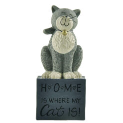 2166-13343 "HOME IS WHERE MY CAT IS" BLOCK WITH CAT