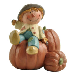 216-13065 SCARECROW ON PUMPKINS WITH "FALL" BANNER