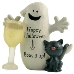 216-13080 BOO ghost w black cat & wine glass