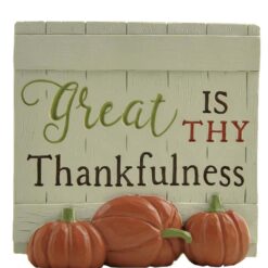 216-13082 Thankfulness...…plaque w/three pumpkins