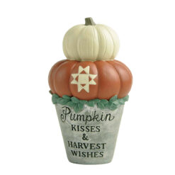 216-13092 2 pumpkins folded on flower pot