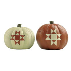 216-13101 S/2 pumpkin w/quilt pattern