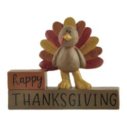 216-13292	"HAPPY THANKSGIVING" BLOCK WITH TURKEY