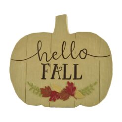 216-13293	Pumpkin plaque HELLO FALL w/black easel