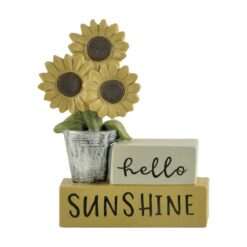 216-13296	Sunflower pot on block-SUNSHINE