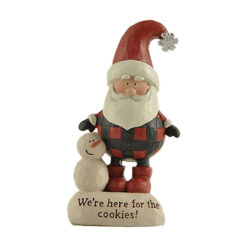 218-13115 "WE'RE HERE FOR THE COOKIES" SANTA WITH SNOWMAN
