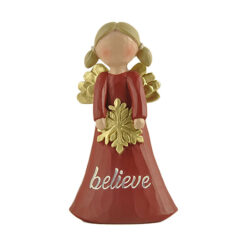 218-13118 "BELIEVE" ANGEL WITH SNOWFLAKE
