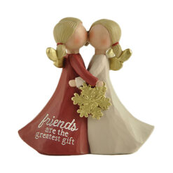 218-13121 Holding snowflake double angel on snow base