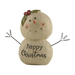 218-13128	"HAPPY CHRISTMAS" SNOWMAN WITH HOLLY BERRY