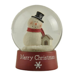 218-13137	Snowman & church snow globe 80mm