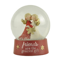 218-13176 Double angel w/snowflake snow globe 100mm